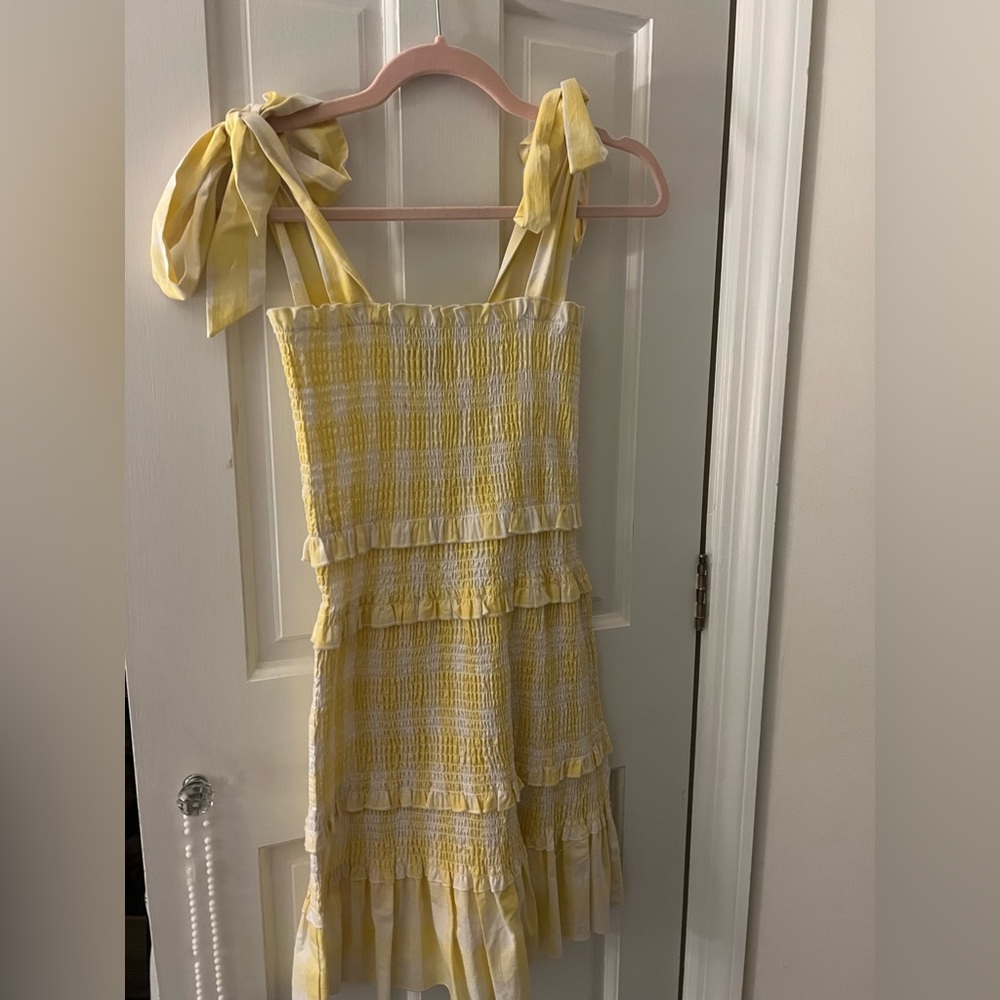 Yellow and White Bloomingdale’s Dress